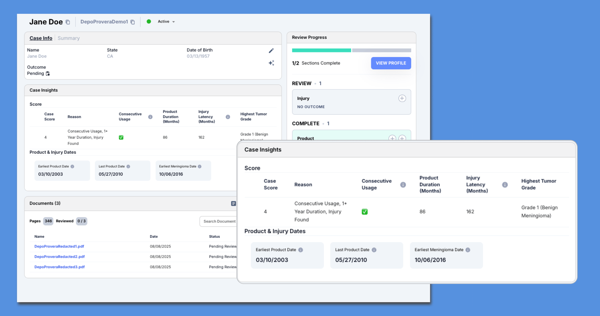 Depo_ClaimantProfile&Case Insights_SC