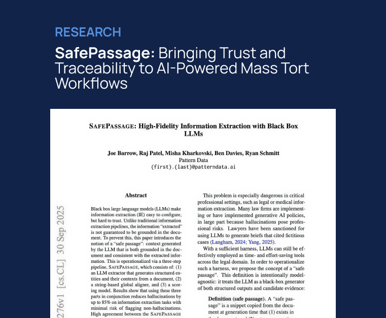 Safe Passage Research Report: Bringing Trust and Traceability to AI-Powered Mass Tort Workflows
