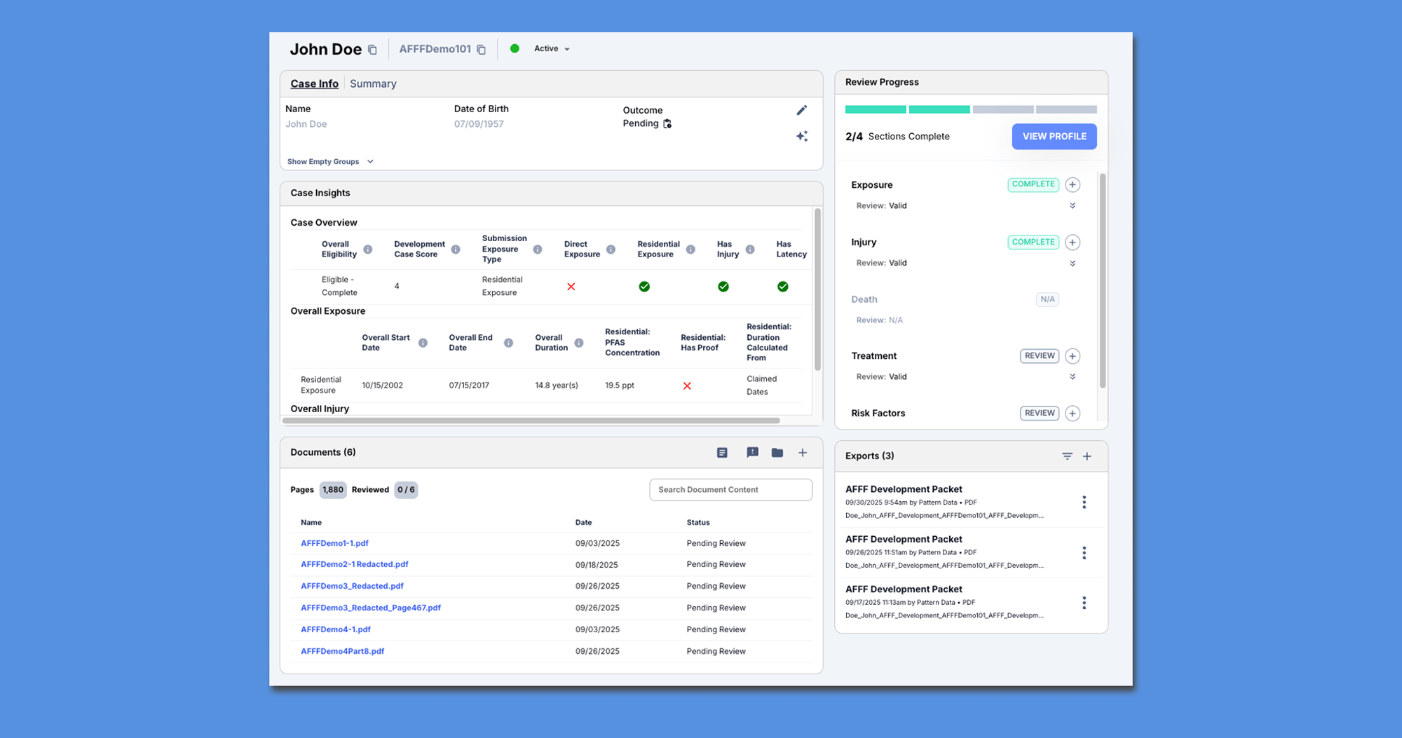 Analyze claimant profiles