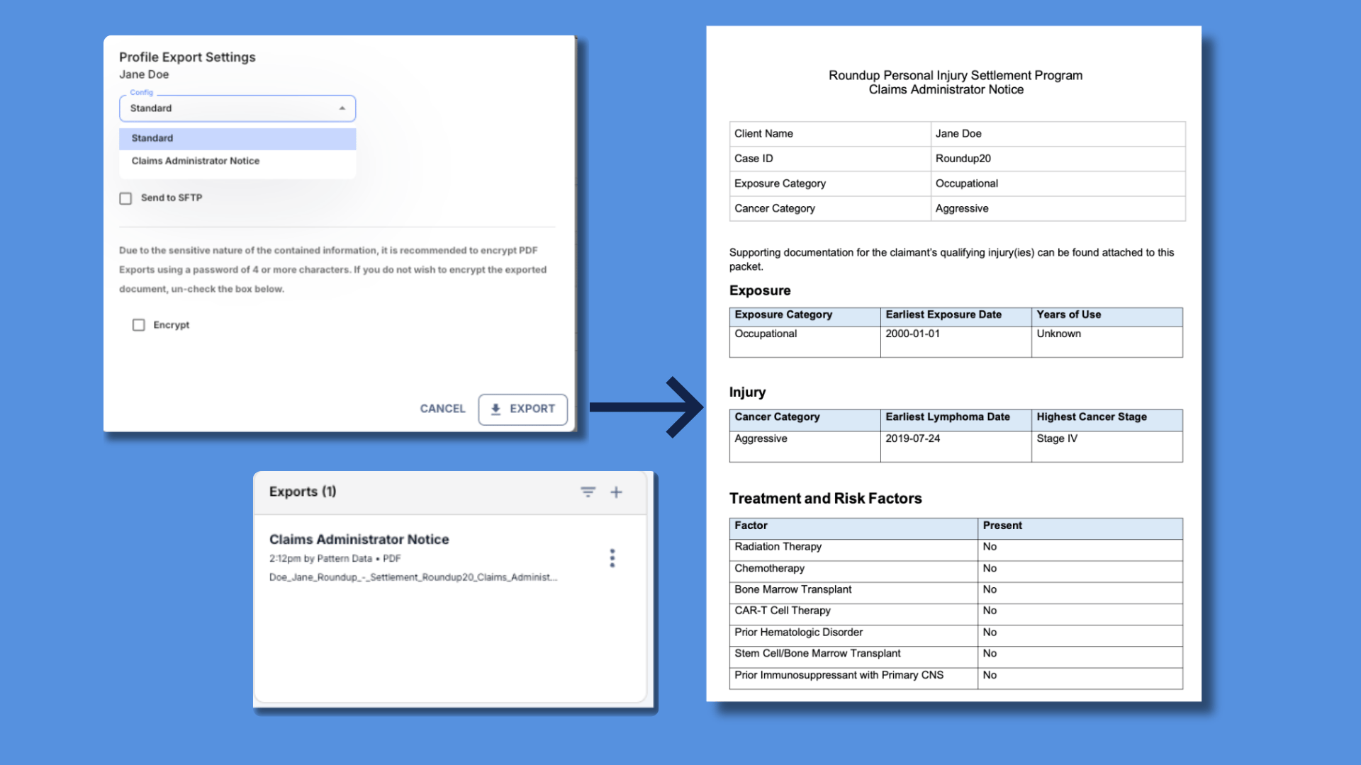 Generate submission-ready claim documentation